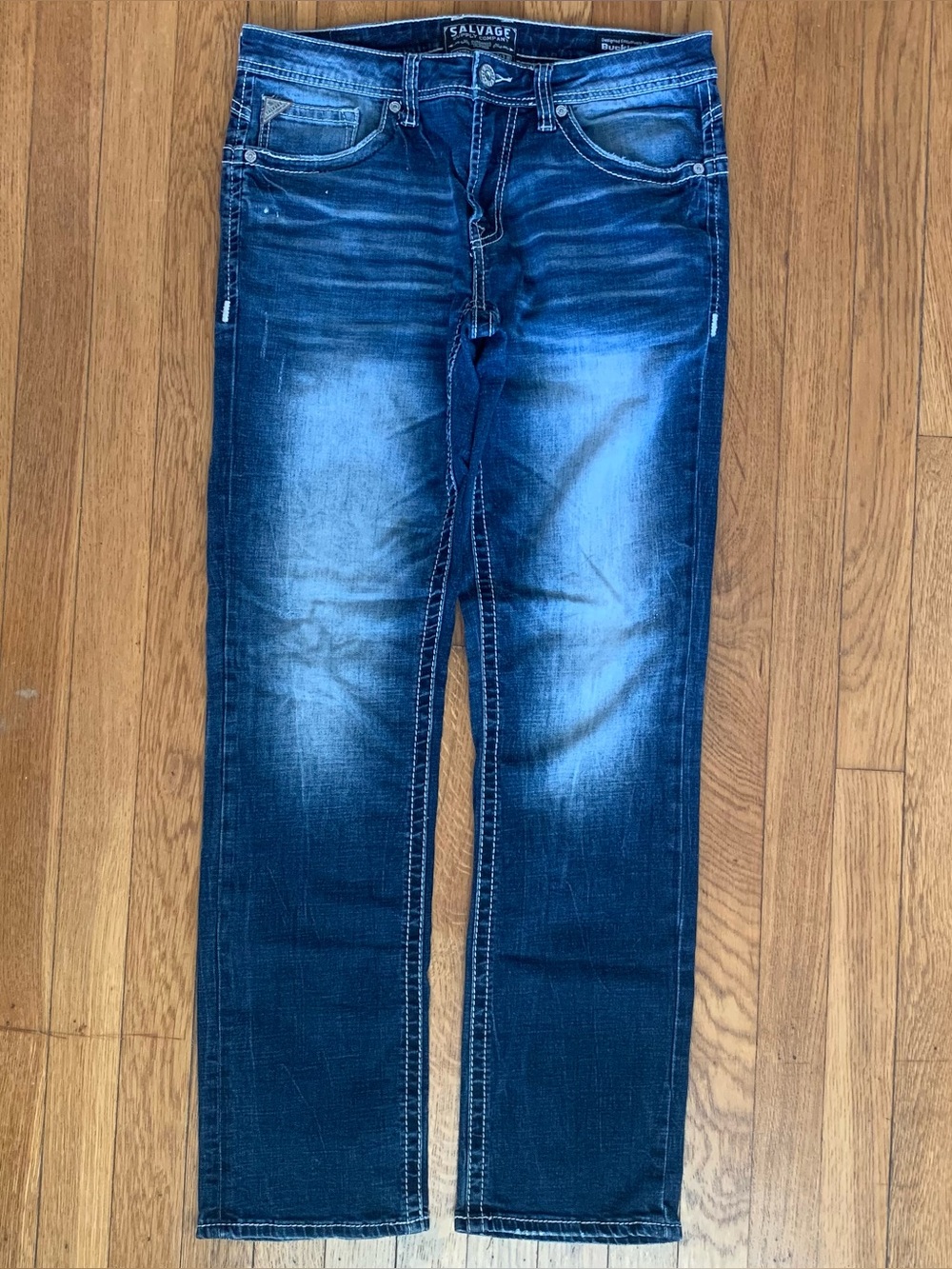 Buckle Salvage Mayhem Straight Regular Fit Men’s Stretch Jeans Size: 35/32
